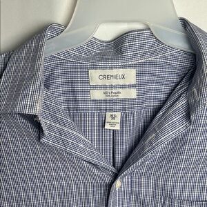 Daniel Cremieux Blue and White Micro-Check Poplin Shirt